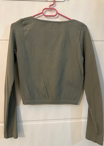 Stradivarius Haki Fitilli Bluz - Görsel 3