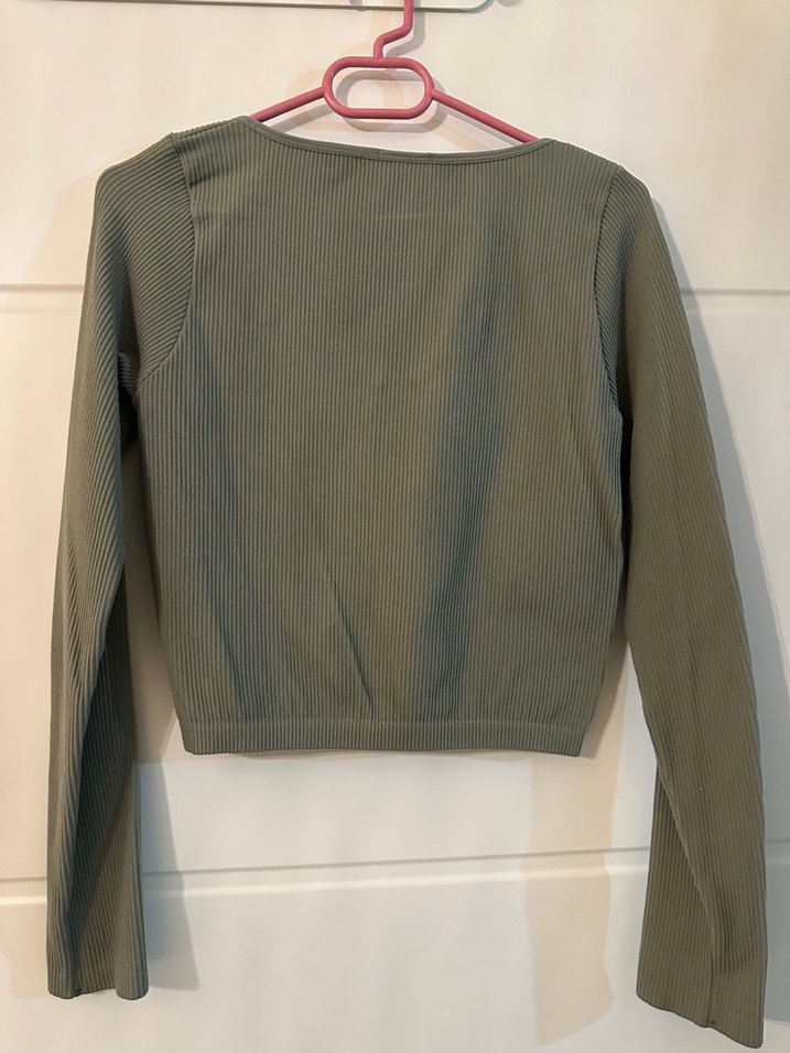 Stradivarius Haki Fitilli Bluz - Görsel 3