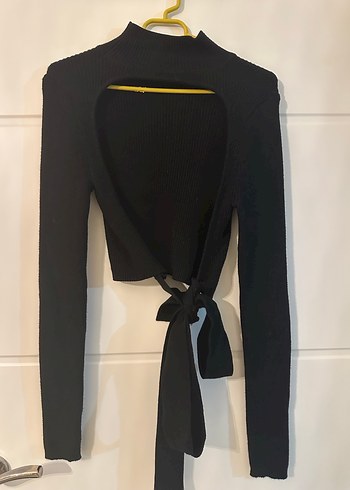 Dilvin Boğazlı Sırt Detaylı Siyah Kazak - Görsel 2