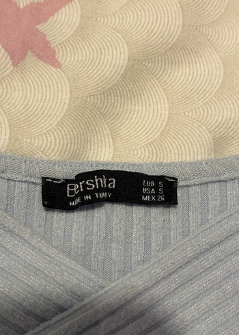 Bershka Bebe Mavisi Kruvaze Yaka Bluz - Görsel 4