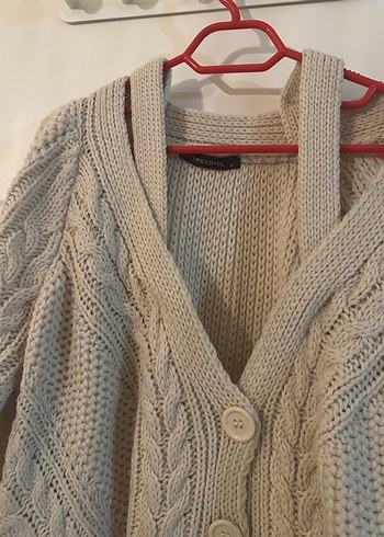 Bej Örgü Askı Detaylı Kazak - Görsel 2