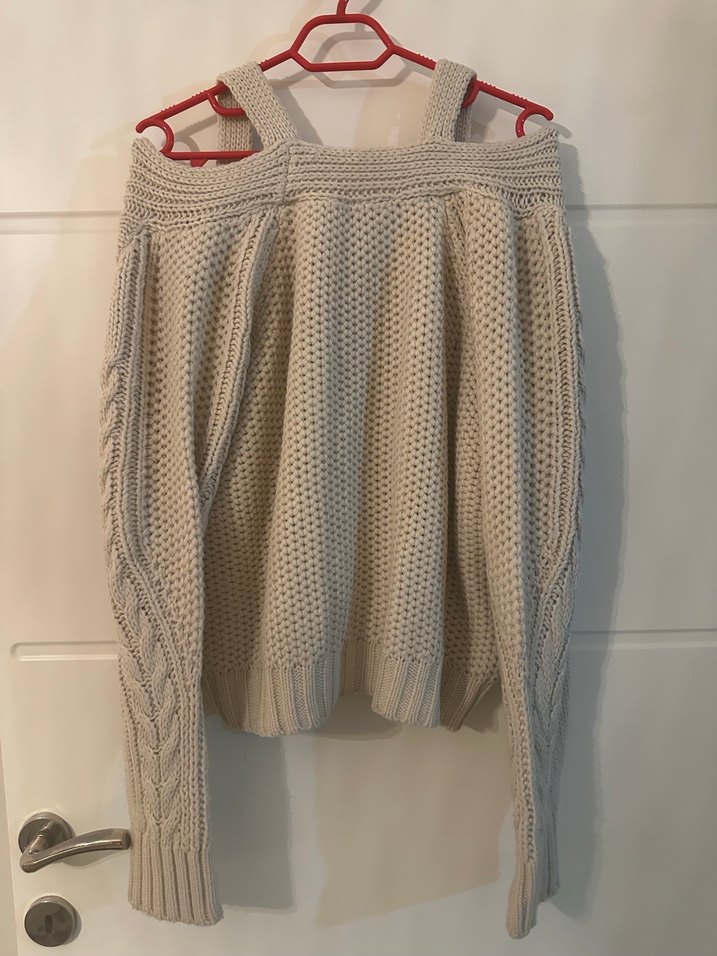 Bej Örgü Askı Detaylı Kazak - Görsel 4