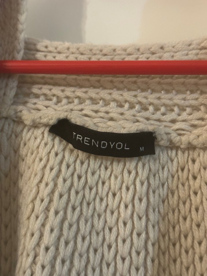 Bej Örgü Askı Detaylı Kazak - Görsel 5