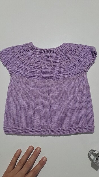 Kız bebek el örgüsü yelek  - Görsel 2