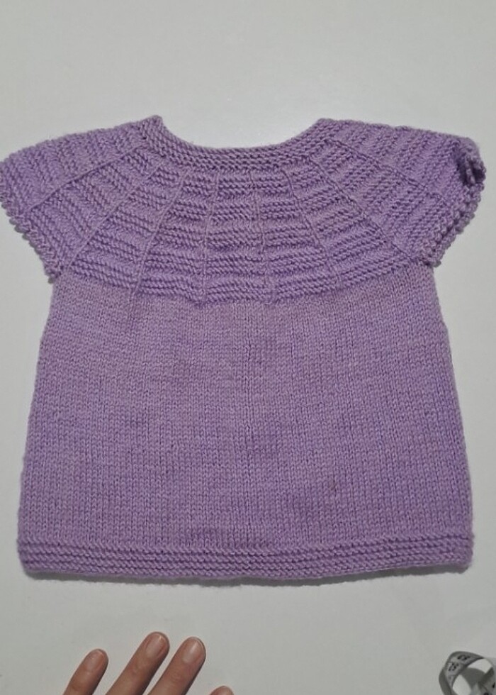 Kız bebek el örgüsü yelek  - Görsel 2