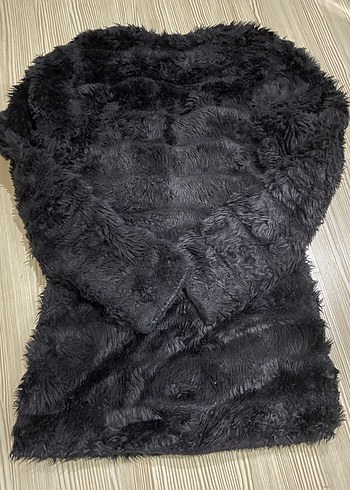 Siyah Kadın Peluş Kaban - Görsel 3