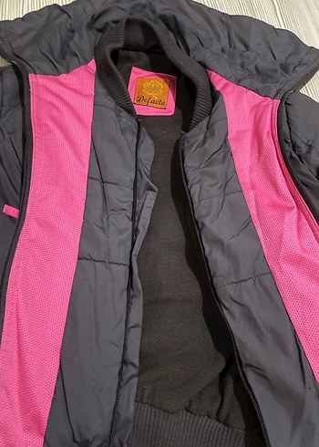 Koyu Antrasit Pembe Kadın Kışlık Mont - Görsel 2