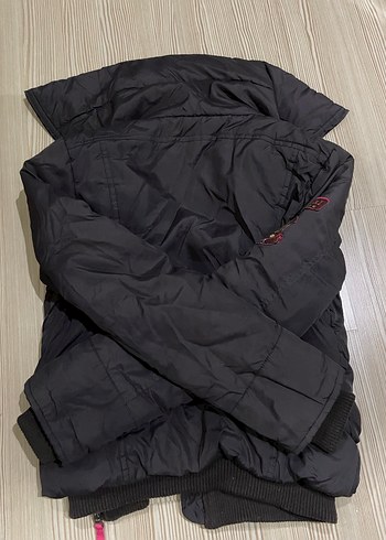 Koyu Antrasit Pembe Kadın Kışlık Mont - Görsel 3