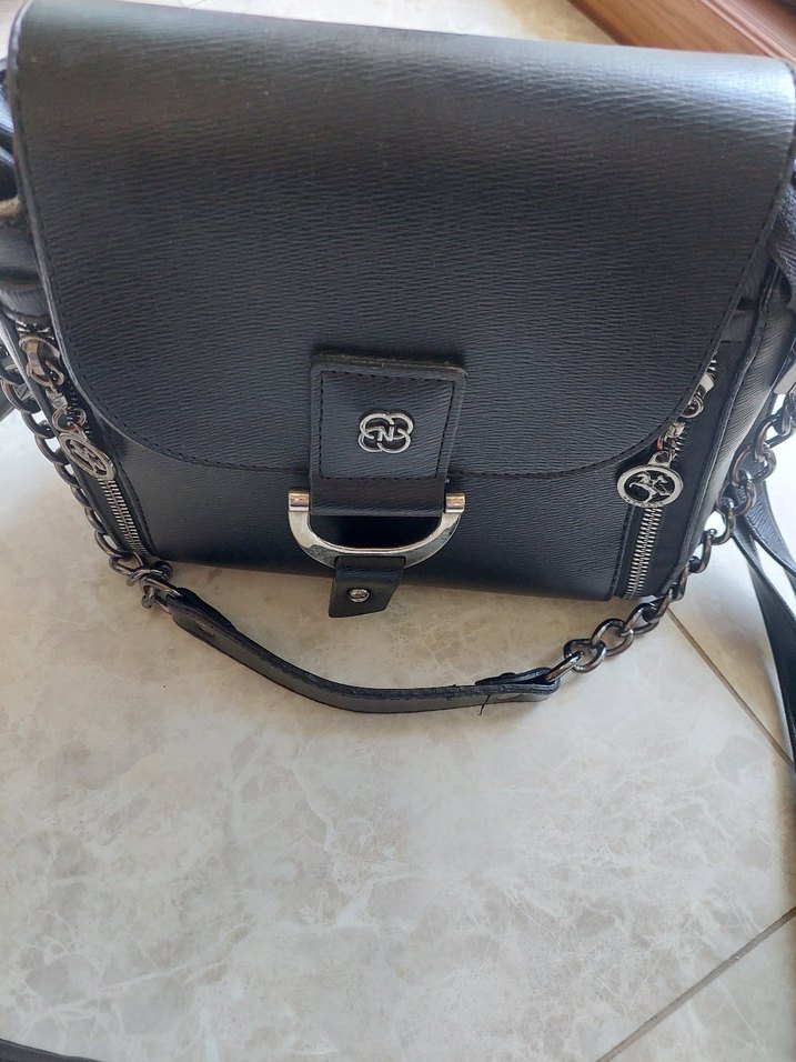 Siyah Deri Gotik Kadın Çanta - Görsel 2