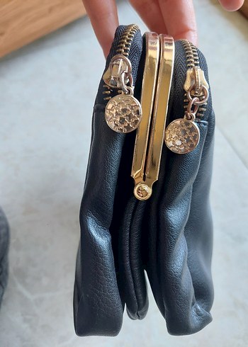 nas bag Siyah Deri Kadın Portföy Çanta - Görsel 2