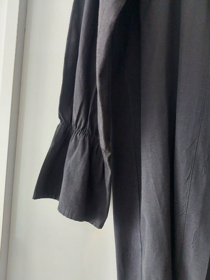 Düğmeli Siyah Kadın Gömlek - Görsel 2