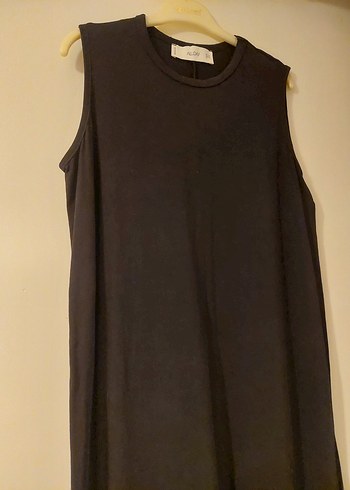 Siyah Salaş Uzun Kadın Elbise, içlik - Görsel 3