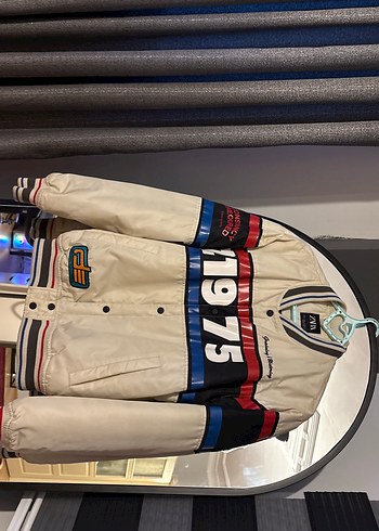 Beyaz Baskılı Rahat Kesim Erkek Ceket - Görsel 3