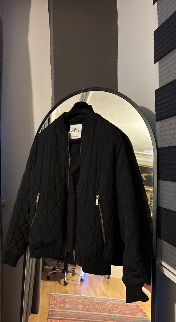 Erkek Siyah Bomber Ceket - Görsel 2