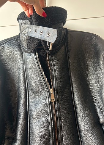 38 Beden Siyah Deri Biker Ceket