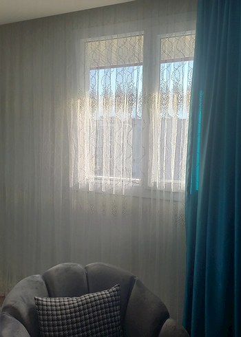 turkuaz fon perde - Görsel 2