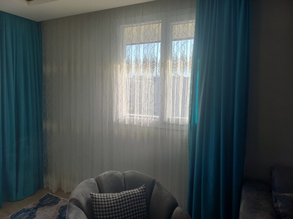 turkuaz fon perde - Görsel 2