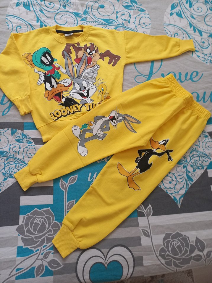 Sarı Baskılı Erkek Çocuk Eşofman Takımı - Görsel 2