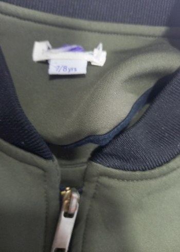Haki cocuk Fermuarlı Bomber Ceket - Görsel 2