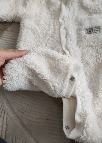 Bebek Beyaz Kürklü Tulum kundak - Görsel 7