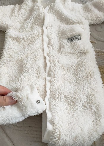 Bebek Beyaz Kürklü Tulum kundak - Görsel 9