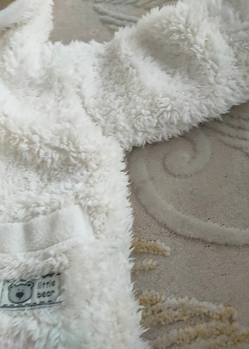 Bebek Beyaz Kürklü Tulum kundak - Görsel 4