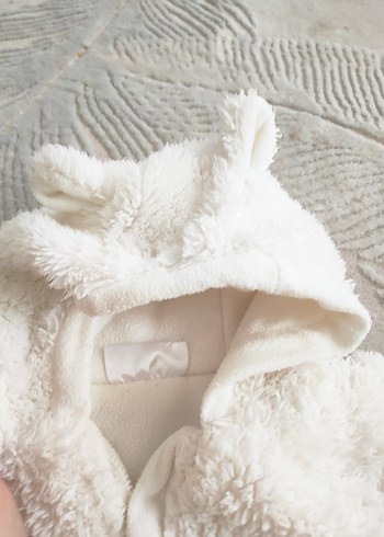Bebek Beyaz Kürklü Tulum kundak - Görsel 5