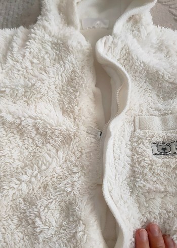 Bebek Beyaz Kürklü Tulum kundak - Görsel 2