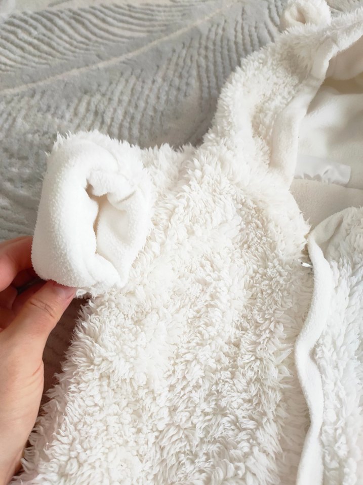 Bebek Beyaz Kürklü Tulum kundak - Görsel 3