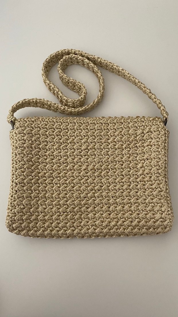 Bej Örgü Kadın Omuz Çantası - Görsel 3