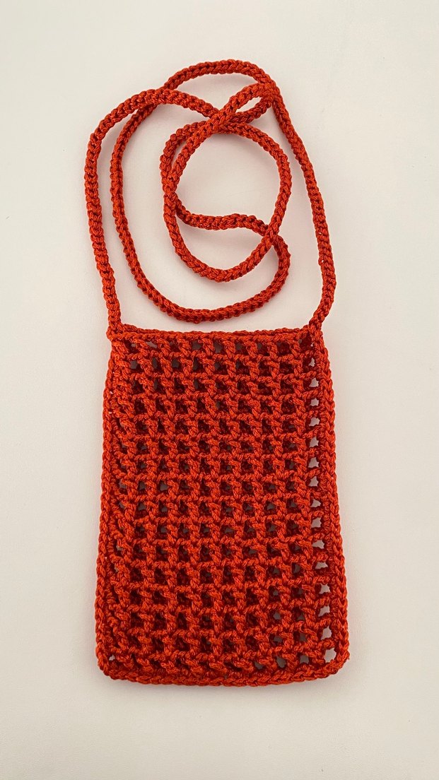 Turuncu Örgü Kadın Çapraz Çanta - Görsel 3