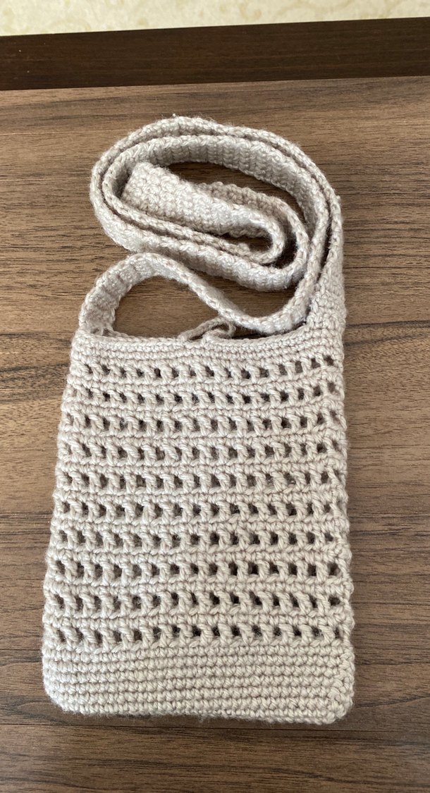 Bej Örgü Kadın Çapraz Çanta - Görsel 2