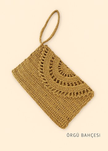 Bej Örgü Bohem Kadın Portföy Çanta - Görsel 4