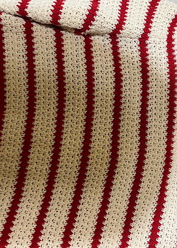 Kırmızı Nakışlı Örgü Bohem Hırka H&M - Görsel 3