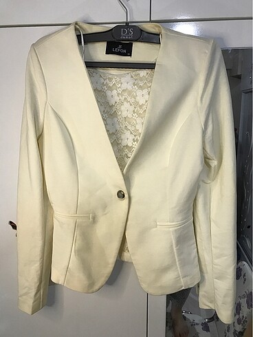 Blazer ceket krem renk