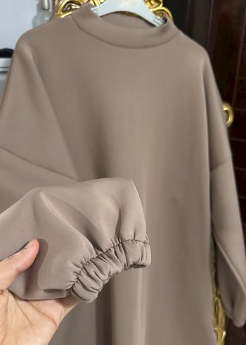 Bej Kadın Uzun Kollu Salaş Tunik - Görsel 5