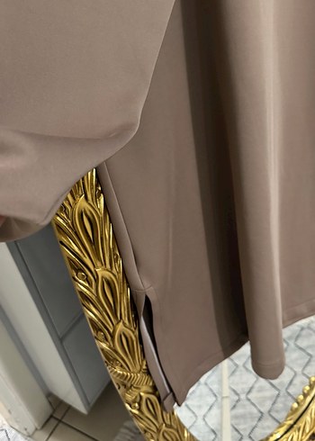 Bej Kadın Uzun Kollu Salaş Tunik - Görsel 3