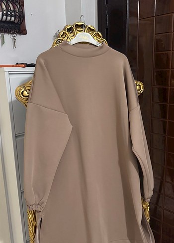 Bej Kadın Uzun Kollu Salaş Tunik - Görsel 2