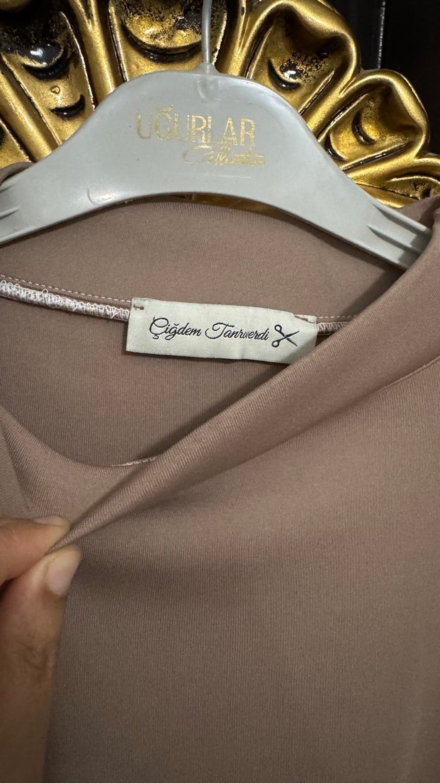 Bej Kadın Uzun Kollu Salaş Tunik - Görsel 4