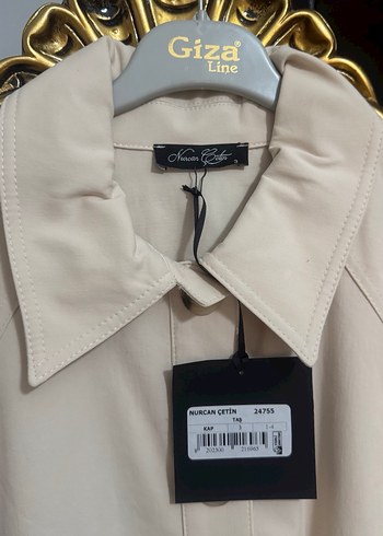 Bej Düğmeli Midi Trençkot - Görsel 7