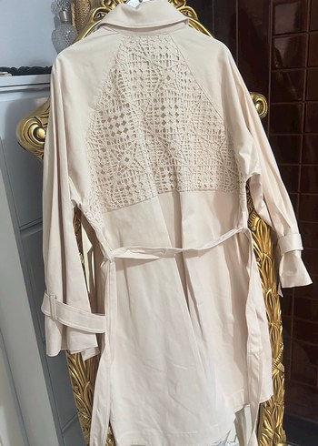 Bej Düğmeli Midi Trençkot - Görsel 6