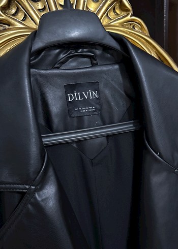 Kadın Siyah Deri Uzun Trençkot - Görsel 7