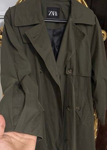 Kadın Haki Kamuflaj Uzun Trençkot - Görsel 4