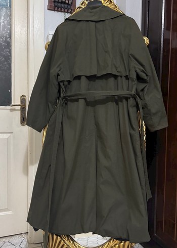 Kadın Haki Kamuflaj Uzun Trençkot - Görsel 3