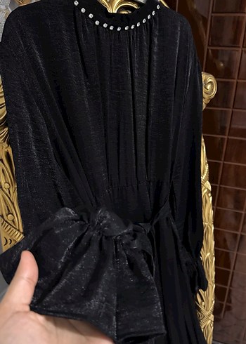 Uzun Siyah Gotik Elbise - Görsel 5