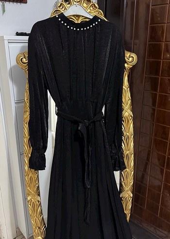 Uzun Siyah Gotik Elbise - Görsel 3