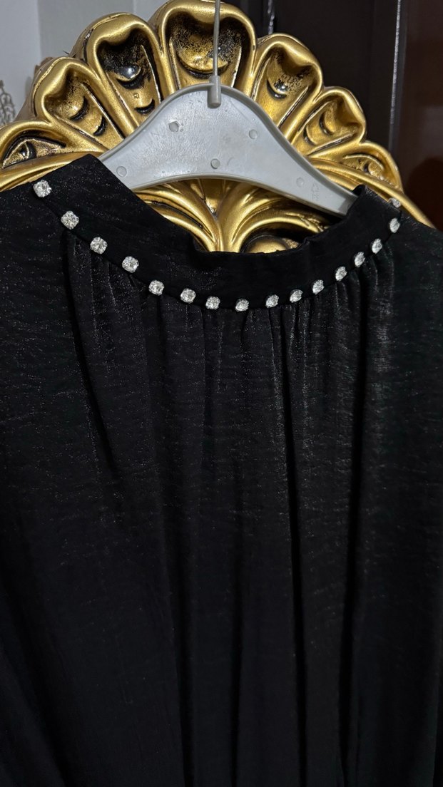 Uzun Siyah Gotik Elbise - Görsel 4