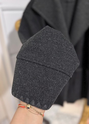 Gri,  kısa kadın kaban - Görsel 6