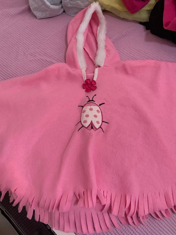 Pembe Kız Çocuk Kapüşonlu Pelerin - Görsel 2