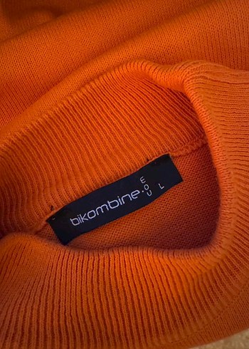 Turuncu Yüksek Yakalı Kadın Sweatshirt - Görsel 5